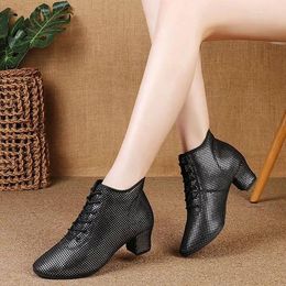 Dance Shoes Women Oxford Cloth Ballroom Latin Jazz Modern Lace Up Dancing Boots Sports Sneakers