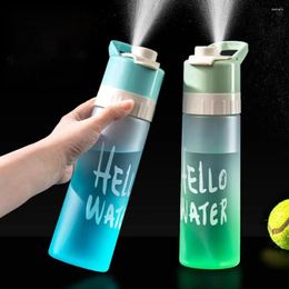 Water Bottles Portable Large Capacity Bottle Gradient Colour Misting Cup Plastic Sport Cool Down