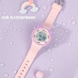 Children's watches Kids Watch Girls Boys Pink Cute Meow Star Watches Children Sstudent Fashion Waterproof Alarm Clock Digit Electronic Watch Gift Y240527