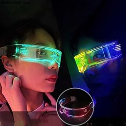 Led Rave Toy Fashionable luminous decorative glasses neon party decorations LED sunglasses for nightclubs DJs dance music festivals and carnivals d240527
