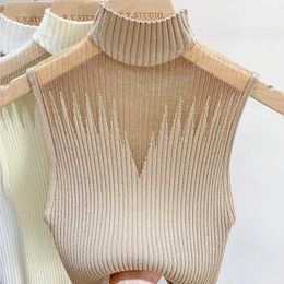 Womens Tanks Camis Green tank top womens tight fitting corset tank top womens sleeveless sweater unique cut solid tight fitting summer clothing 2024 knitted se