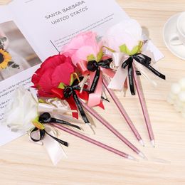 New Flower Pen Foam Rose Gel Pens Valentine Day Gift Neutral Signature Pen Student Stationery Writing Tool School Office Supply