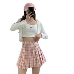 Japanese School Dresses Plaid Pleated Skirt Student Cosplay Anime Mini Grid Skirt JK Uniforms Sailor Suit Short Skirts For Girls