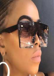 Sunglasses Oversized Square Women 2022 Fashion Flat Top Red Black Clear Lens One Piece Men Gafas Shade Mirror UV400SunglassesSungl7683154