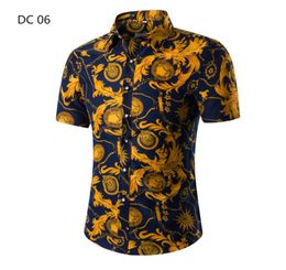 12 stili uomini camicie casual Nuove designer estiva Schermata casual camicie hawaiane camicie di lusso da stampa maschio abito da stampa plus8032035