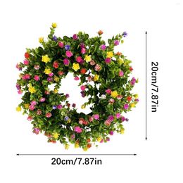 Decorative Flowers WreathRound Door Cottage For Decoration Of Green Garland Window And Colourful Artificial Wall Used Wreath Siding Hanger