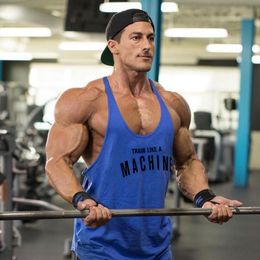 Men's Plus Tees & Polos Gym Mens Top Vest Muscle Fashion Sleeveless Stringer Brand Back Clothing Bodybuilding Singlets Fitness Wor 233U