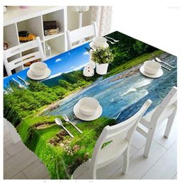 Table Cloth European Style 3D Tablecloth Beach Lavender Flower Pattern Rectangular Wedding Decoration Restaurant