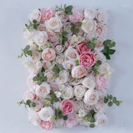 Decorative Flowers Artificial Flower Wall For Wedding Panel Backdrop Po Props Background Party Show Stage Decoration Romantic Row