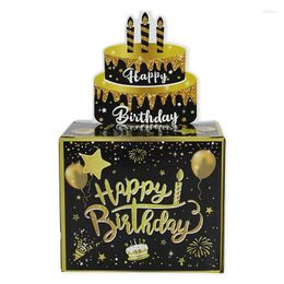 Party Decoration Happy Birthday Cash Money Pulling Gift Box Thick Paper Storage Holder Surprise Supplies