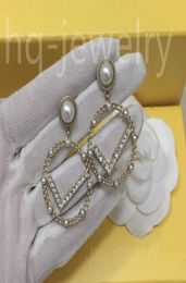 2023 Luxury Master diamond studs 14k white gold Design Women039s Earrings Letter F Earrings Charm Gift35566784