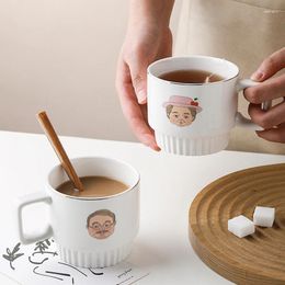 Mugs Creative Couple Ceramic Coffee Mug Printed Grandpa/Grandma Breakfast Drinkware Milk Tea Cup Home Office Valentine's Day Gifts