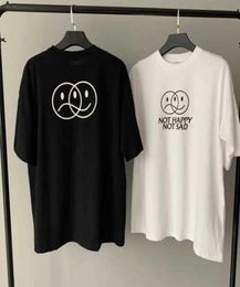 2021SS Casual Oversize Embroidery S TShirt Men Women 11 Top Quality VTM Tee S SHOP NOT HAPPY NOT SAD T shirt X073422610