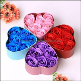 Decorative Flowers Wreaths Festive Supplies Home & Garden6Pcs Scented Rose Petal Bath Body Soap Flower Gift Wedding Party Favour With He 189h