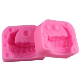3D Baby Cradle Shape Silicone Fondant Mould Kitchen DIY Cake Baking Tools Candy Chocolate Mould Stroller Plaster Decoration