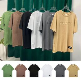 Mens steel printing 3d solid Colour breathable short sleeve Tshirt Street casual top multicolor 240527