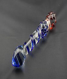 Double end Pyrex penis glass dildo big crystal anal plug sex toys S9216484184