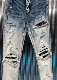 20SSHM004 Mens Designer Jeans Distressed Ripped Biker Slim Fit Motorcycle Denim For Men s Top Quality Fashion jean Mans Pants pour8209743