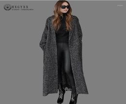 2018 Xlong Antumn Winter Herringbone Casual Open Stitch Pockets Loose Wool Jacket Plus Size Cashmere Coat Woman Overcoat Okd58512000665