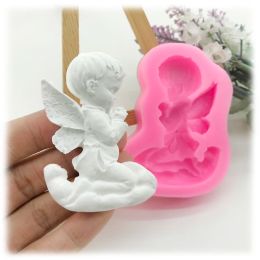 Angel Baby Silicone Fondant Moulds Decorating Chocolate Dessert Kitchen Baking Birthday Ornaments Plug-in Resin Art Handsoap DIY