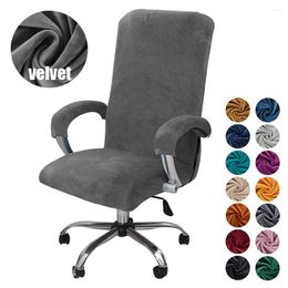 Chair Covers 1 Set Soft Velvet Office Cover Elastic Rotating Armrest Lifting Computer Seat Home Stool Decor With