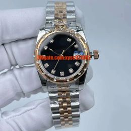 4 Model 2813 Movement black Women's Watch 278381 278341 31mm Black Dial Diamond Ring Stainless Steel Rose Gold Band Automatic Machine 278285 rose Gold Watch