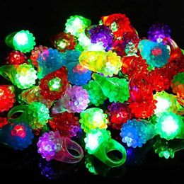 Led Rave Toy Luminous Ring LED Colorful Light Strawberry Ring Luminous Ring Party Favorite Luminous Toys Luminous in the Dark Party Supplies d240527