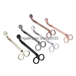 Scissors Stainless Steel Snuffer Candle Wick Trimmer Rose Gold Cutter Oil Lamp Trim Scissor Drop Delivery Home Garden Tools Hand Dhrhg