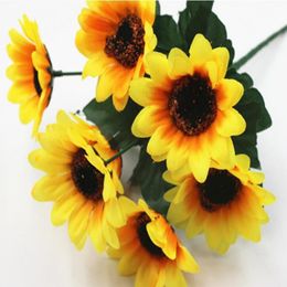 Wedding background sunflower decoration prop simulation flower 7 small sunflower sunflower 233j