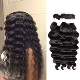 Malaysian Human Hair Loose Deep Bundles Remy Virgin Hair Extensions Natural Colour Loose Deep Wholesale 4 Pieces/lot Harml