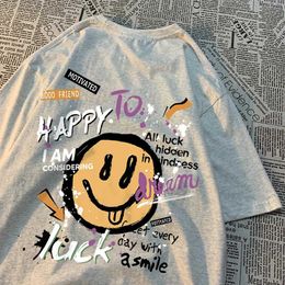 Men's T-Shirts Happy To Dream Luck Smile Men Women T-Shirt High Quality Crewneck T Shirts Summer Loose Sportswear Cotton Breathable T Shirts Y240522