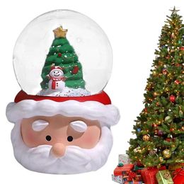Decorative Figurines Christmas Snow Globes Clear Crystal Ball Glowing Ornament Globe With Santa Base For Living Room Bedroom Decor