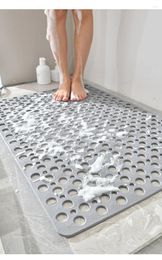 Bath Mats Mat With Drain Holes Non Slip Easy Clean Bathtub And Suction Cups Bathroom Accessories