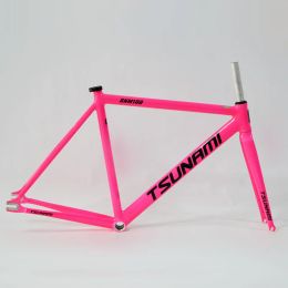 TSUNAMI SNM100 Frameset 700C Aluminium Fixed Gear Frame and Fork Track Fixie Bike 49CM 52CM 55CM 58CM Single Speed Bicycle Parts
