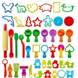 Clay Dough Modelling Various plastic dough tools accessories childrens toys animal Moulds rolling pins cutting Playthrough puzzle WX5.26