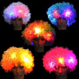 Led Rave Toy Amazing Colourful explosive wig LED hair glittering wig fans fun party carnival role-playing Christmas Easter Valentines Day party supplies d240527