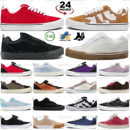 Sneaker Shoes Casual Skool Sneakers Knu Off Black White Gum Navy Triple Purple Green Yellow Mega Check Red Sorbet Pastel Pink Charcoal Pop Marshmallow B6RD#