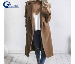 2018 Winter Vintage Hooded Trench Coat For Women Windbreaker Long Sleeve Loose Big Size Oversize Women039s Coats Female Casual15152962