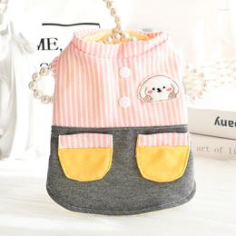 Dog Apparel Pet Clothes Striped Patchwork Hoodies For Dogs Clothing Cat Small Patch Cute Thin Spring Summer Chihuahua Products 2024