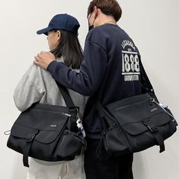 Cross Body Japanese Ins Fashion Brand Wild Large-capacity Messenger Bag Korea Harajuku Dark Style Functional Couple Tooling 226M