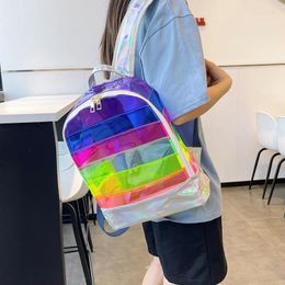 Backpack Transparent Female 2024 Unisex Casual Clear Waterproof Student School Bags Women Travel Shoulder Handbags Knapsack