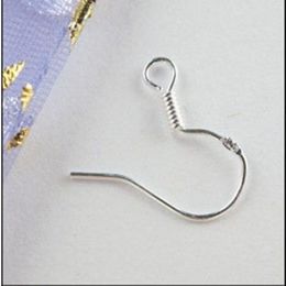 200pcs lot hot Sterling 925 Silver Clasps & Hooks Earring Findings Fishwire Hooks Jewellery DIY 15mm fish Hook Fit Earrings 214c