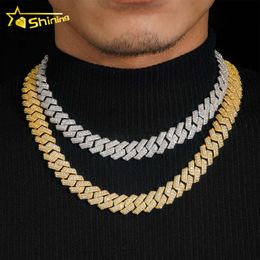 Fashion Hip Hop Jewelry Link Men 2Rows 15Mm Width Gold Plated Round CZ Brass Cuban Chain