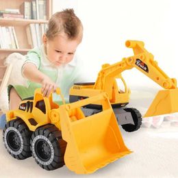 Diecast Model Cars Engineering vehicle cake decoration toy roadblock sign excavator cake top childrens happy building car birthday gift S2452722