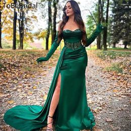 Abiti da festa Elegante abito elegante 2024 Elastico Satin Strappless Formale Side Slip Slip Fit Gowns for Women Personalization