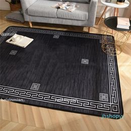 HX JH Design Casual Black Carpet Super Big Coffee Shop Clothing Store Carpet Retro Black And Grey Non-slip Mat Fashionable Rug