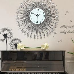 Light Luxury Electronic Wall Clock European Creative Starry Sky Quartz Wall Clock Sweep Seconds Silently Living Room Decoration