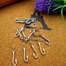 300pcs 20 5mm DIY Silver Plated Alloy Metal Fish Hook Connector Charms for DIY Bracelet Charms 200k