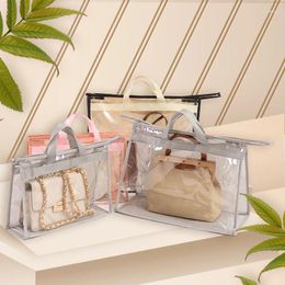 Storage Bags Protable Clear Women Purse Handbag Dust Cover Craft Bag With Zipper For Water Proof Protector Travel Foldable