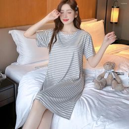 Women's Sleepwear Plus Size M-4XL Nightgowns Women Soft Modal Nightdress With Chest Pads Summer Home Dress Female Nightshirt Vestidos Mujer